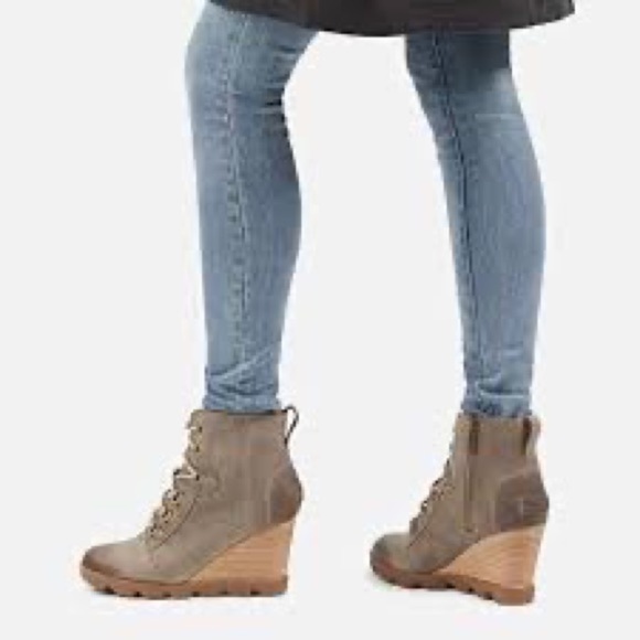 Sorel uptown lace wedges with side zip NWT SIZE 7.5, color khaki II - Picture 12 of 12